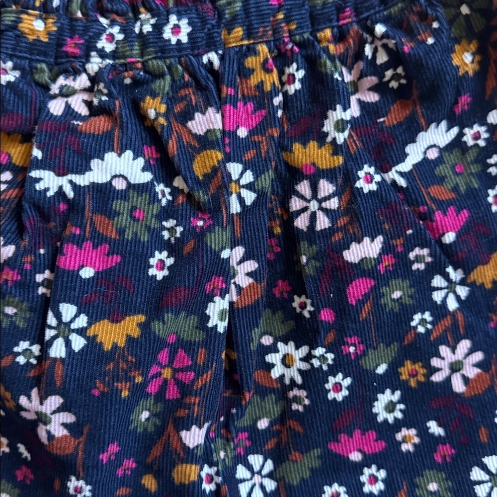 Wonder Nation Navy blue Floral Skirt 4T corduroy cotton - Picture 2 of 5